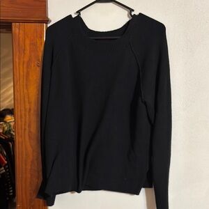 Black Crew Neck Sweater Versatile Knit